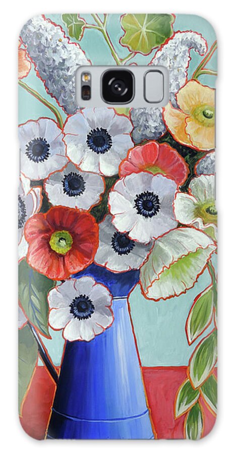 Contemporary Floral Galaxy Case featuring the painting A Pitcher of Anemones by Ande Hall