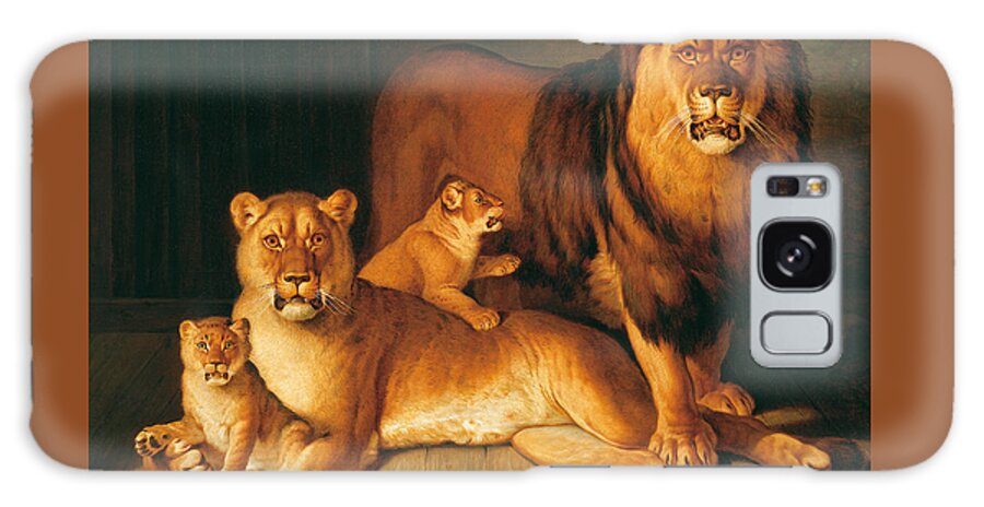 Lions Galaxy Case featuring the painting A Pride of Lions by Jean-Baptiste Huet