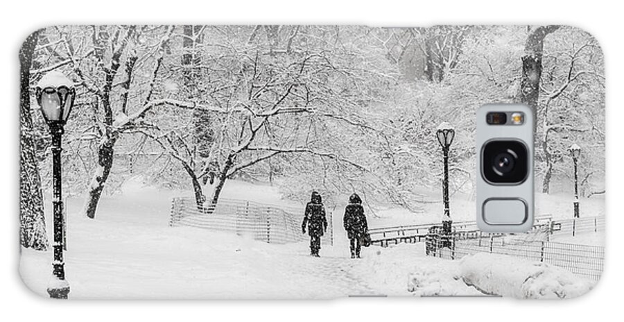 Black And White Galaxy Case featuring the photograph A Ramble in the Snow by Cornelis Verwaal