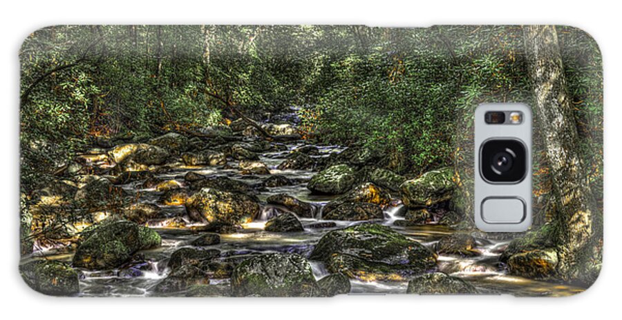 Landscape Galaxy Case featuring the photograph A River Through the Woods by Harry B Brown