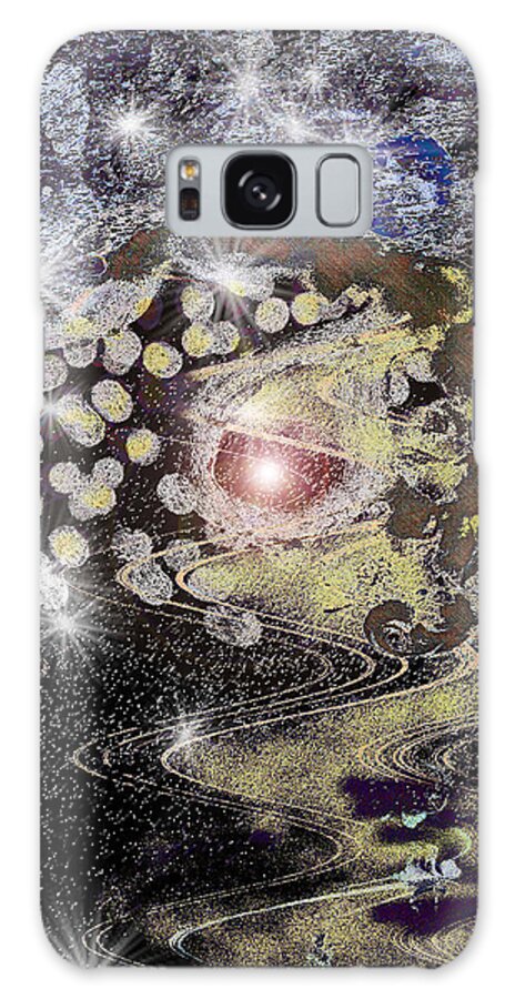 Starynight Art Galaxy Case featuring the digital art A Stary Night Galaxy by Linda Sannuti