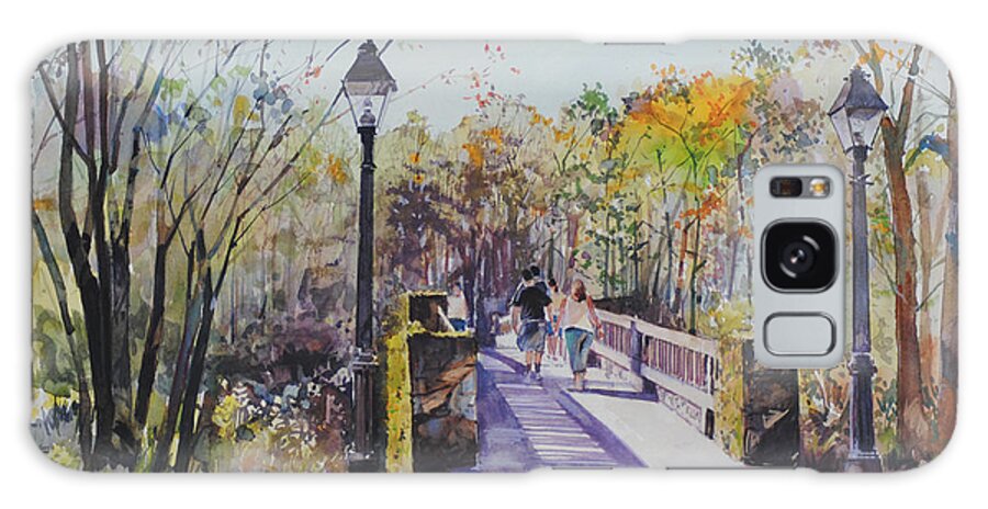 Figures Galaxy S8 Case featuring the painting A Stroll on the Bridge by P Anthony Visco