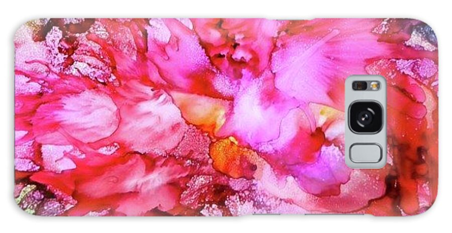 Abstract Camelia Galaxy Case featuring the painting A Touch of Yellow by Tommy McDonell