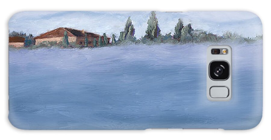 Oil Galaxy Case featuring the painting A Villa in the Mist by Mary Giacomini