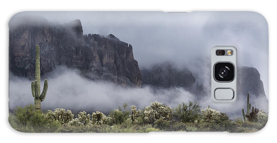Superstition Mountains Galaxy Case featuring the photograph A Wave of Fog on the Superstitions by Saija Lehtonen
