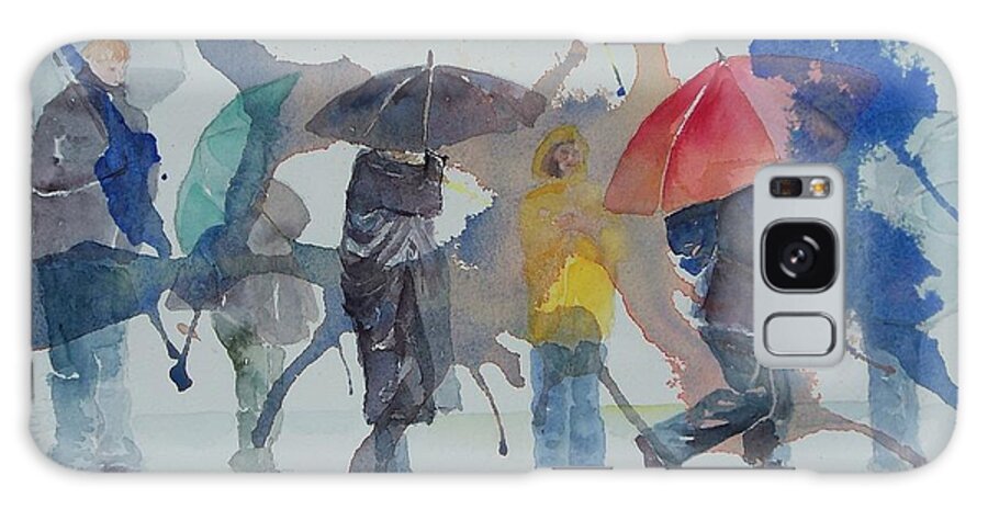 Rain Galaxy Case featuring the painting A Wet Wait by Celene Terry