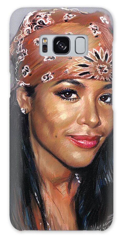 Aaliyah Dana Haughton Galaxy Case featuring the pastel Aaliyah Dana Haughton by Ylli Haruni