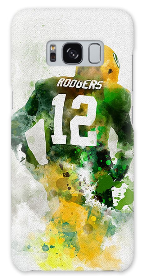 Aaron Rodgers Galaxy Case featuring the mixed media Aaron Rodgers by My Inspiration