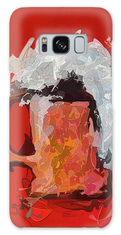  Galaxy Case featuring the digital art Abstract Beer by Lena Owens - OLena Art Vibrant Palette Knife and Graphic Design