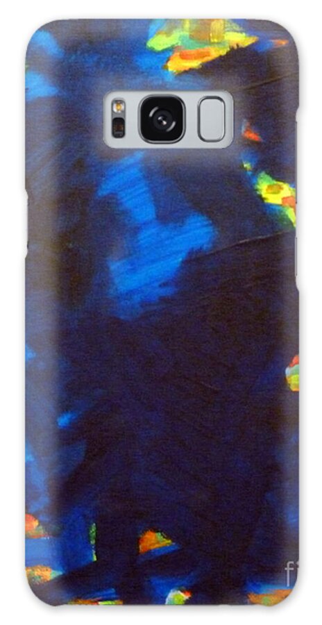 Blue Galaxy Case featuring the painting Abstract Blue by Cheryl Emerson Adams