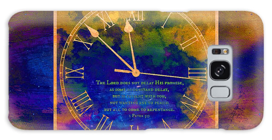 2 Peter 3:9 Galaxy Case featuring the digital art Abstract Clock of Time by Christine Nichols