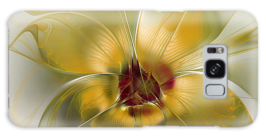 Abstract Galaxy Case featuring the digital art Abstract Flower with Silky Elegance by Karin Kuhlmann