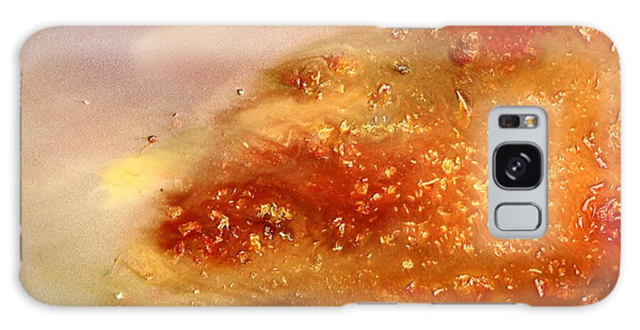 Fluid Galaxy Case featuring the painting Abstract Liquid Art Fluid Red Painting Science of Dust by Serg Wiaderny