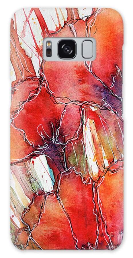 Abstracted Galaxy Case featuring the painting Abstracted Poppies by Rebecca Davis