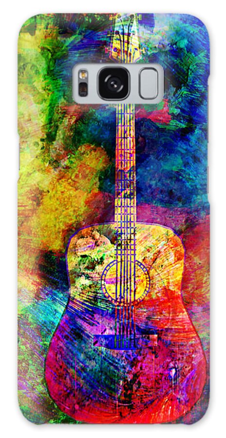 Acoustic Colors Galaxy Case featuring the mixed media Acoustic Colors by Ally White