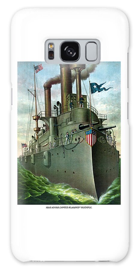 George Dewey Galaxy Case featuring the painting Admiral Dewey's Flagship Olympia by War Is Hell Store