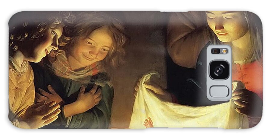 Nativity Galaxy Case featuring the painting Adoration of the Child #1 by Gerrit van Honthorst