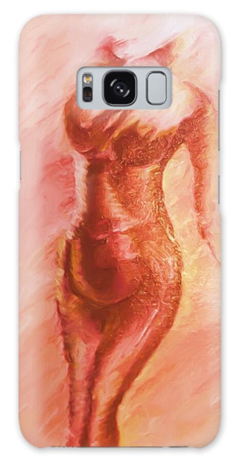 Nude Galaxy Case featuring the painting Aflame by Shelley Bain