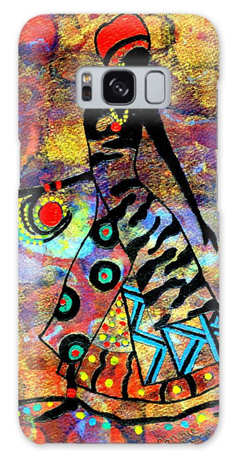 African Art Galaxy Case featuring the painting African healer new color by Connie Valasco
