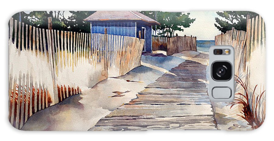 Landscape Watercolor Nature Beach Atlantic Ocean Rehoboth Beach Galaxy Case featuring the painting After the Boys of Summer by Mick Williams