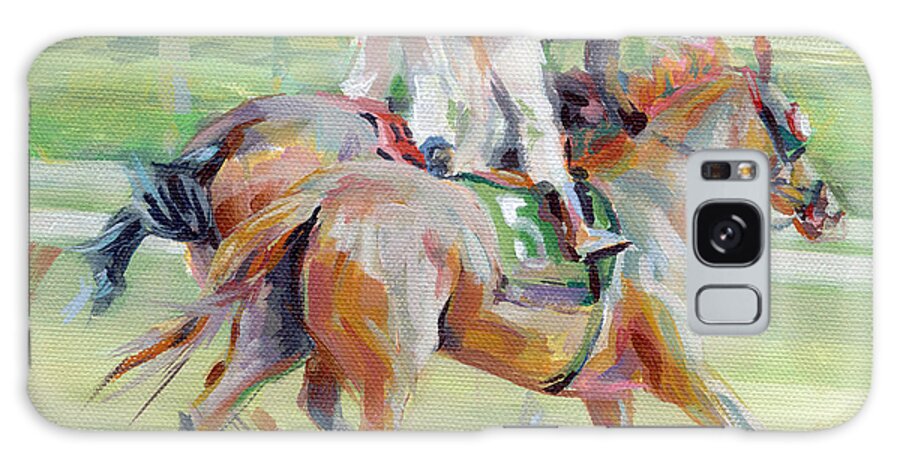 Equine Painting Galaxy Case featuring the painting After the Finish by Kimberly Santini