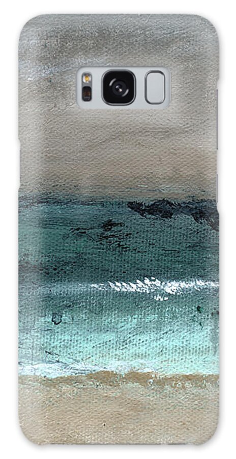 Beach Galaxy Case featuring the mixed media After The Storm 2- Abstract Beach Landscape by Linda Woods by Linda Woods
