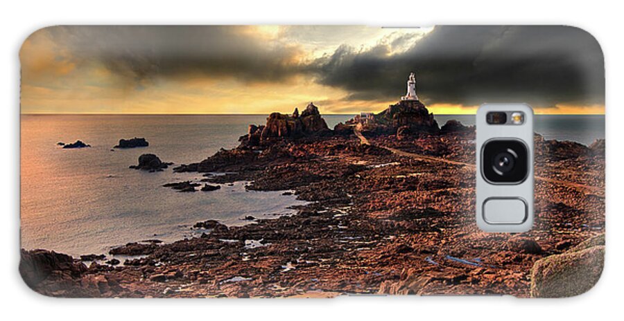 Lighthouse Galaxy Case featuring the photograph after the storm at La Corbiere by Meirion Matthias
