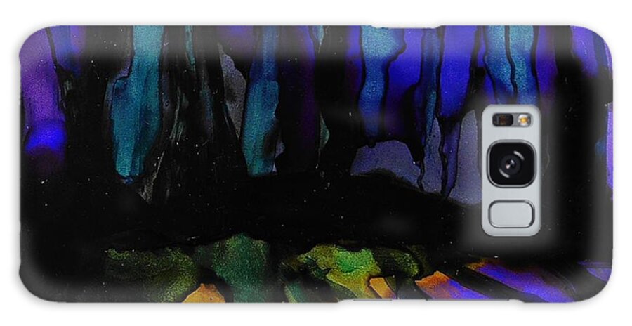 Alcohol Ink Galaxy Case featuring the painting Tree Shadows - A 218 by Catherine Van Der Woerd