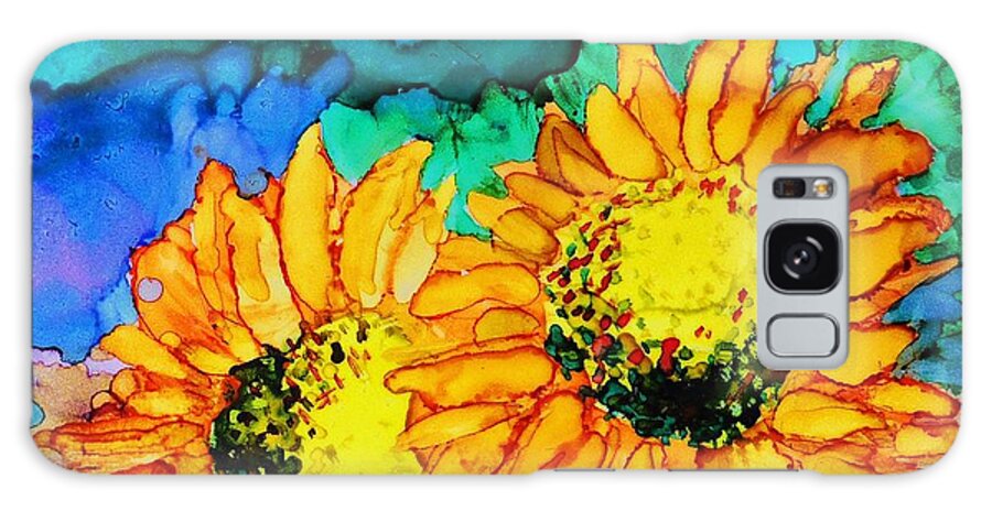 Alcohol Ink Galaxy Case featuring the painting Two Beauties - A 233 by Catherine Van Der Woerd