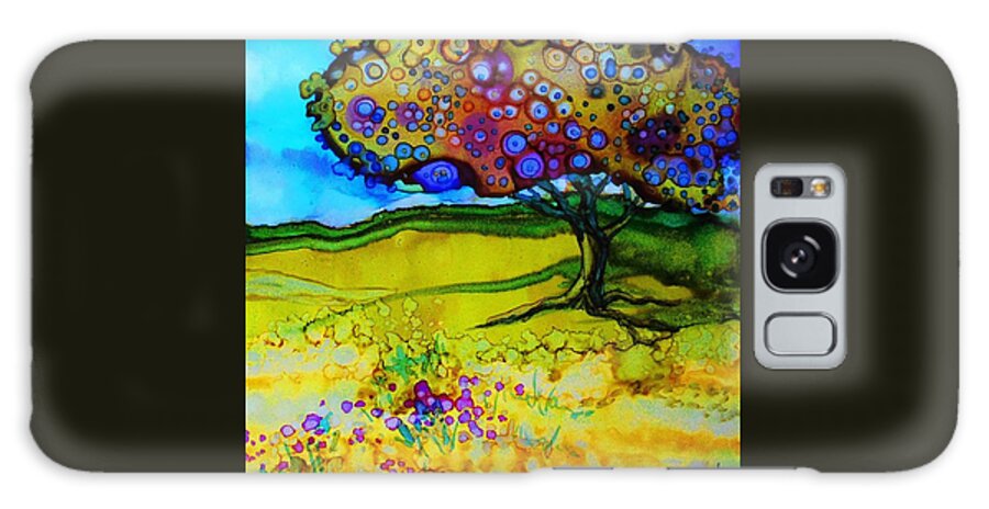 Alcohol Ink Galaxy Case featuring the painting A Little Shade - A 237 by Catherine Van Der Woerd