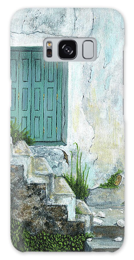 Door Galaxy S8 Case featuring the painting Akadimias Street by Carol McCarty