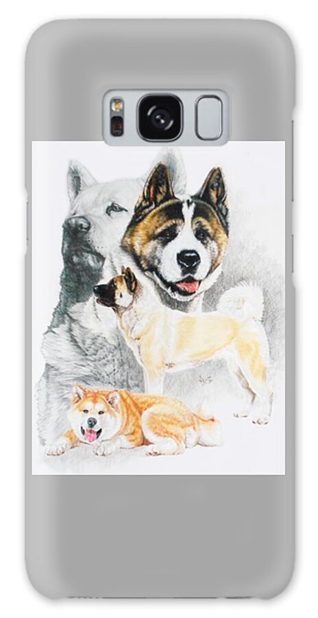 Working Breed Galaxy S8 Case featuring the mixed media Akita Ken Revamp by Barbara Keith
