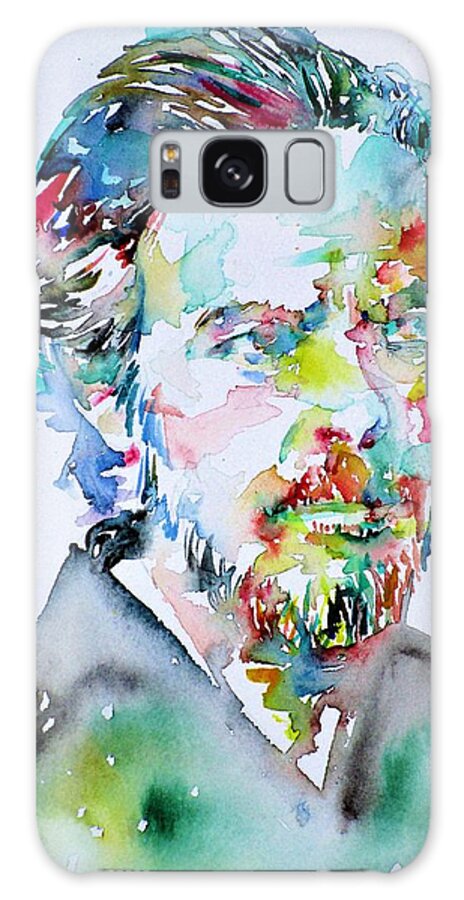 Alan Galaxy Case featuring the painting ALAN WATTS watercolor portrait by Fabrizio Cassetta