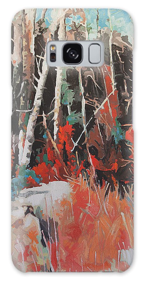 Original Oil Painting On Canvas. Alder Trees. Decorative Painting. Galaxy Case featuring the painting Alder Grove 3024 by Rob Owen