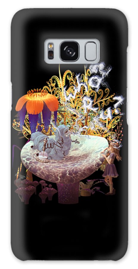 Alice In Wonderland Galaxy Case featuring the digital art Alice N The Hookah Caterpillar by Two Hivelys