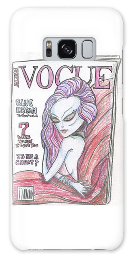Vogue Galaxy S8 Case featuring the drawing Alien Vogue by Similar Alien