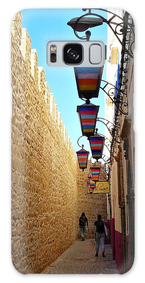 Architecture Galaxy Case featuring the photograph Alleyway with rainbow lanterns by Jarek Filipowicz