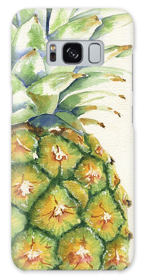 Aloha Hawaii Islands Plant Fruit Pineapple Nature Juicy Tropical Galaxy Case featuring the painting Aloha by Marsha Elliott
