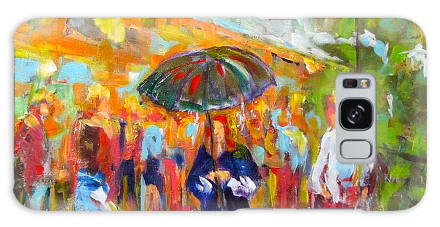 People Galaxy S8 Case featuring the painting Alone in a Crowd by Barbara O'Toole