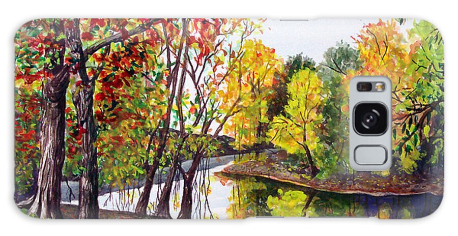 Blanchard River Galaxy Case featuring the painting Along The Blanchard by Nancy Cupp