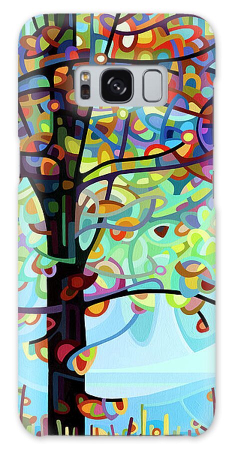 Abstract Galaxy Case featuring the painting Along the River by Mandy Budan