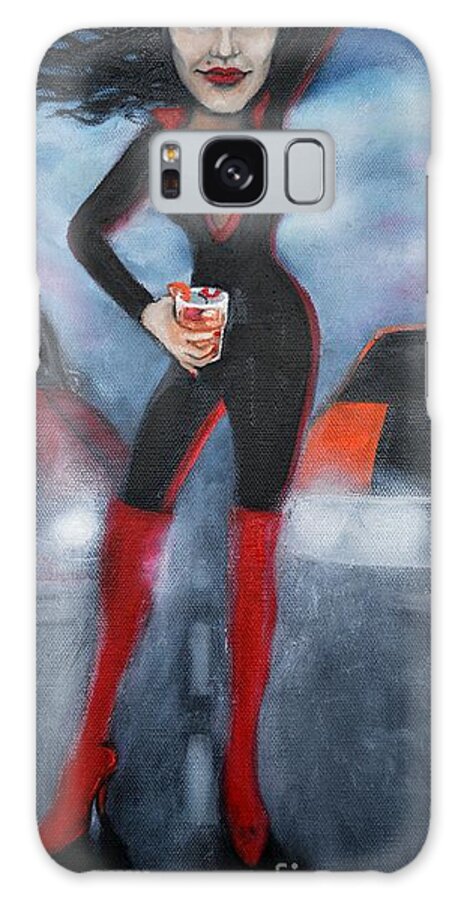 Girl Friend Paintings Galaxy Case featuring the painting Amanda by Leandria Goodman