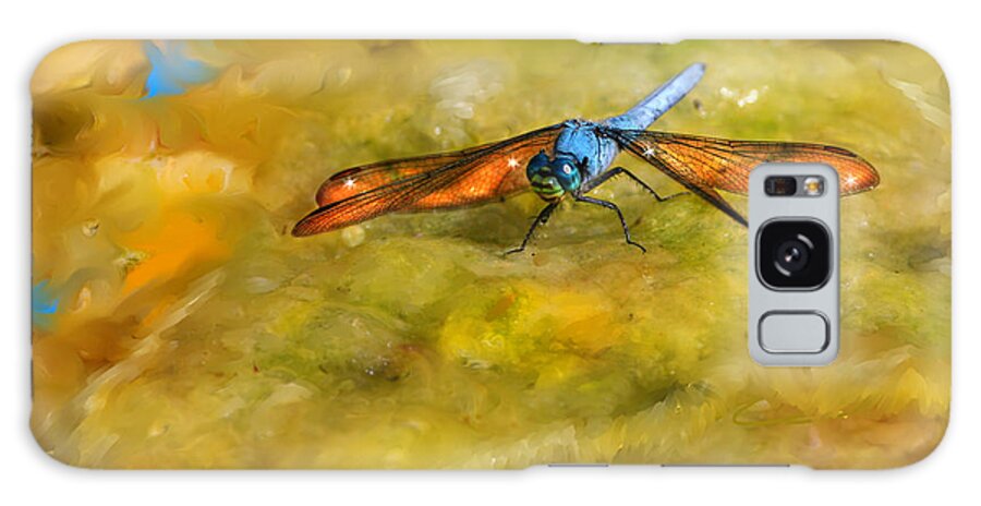 Dragonfly Galaxy Case featuring the digital art Amber Wing Dragonfly by Lisa Redfern