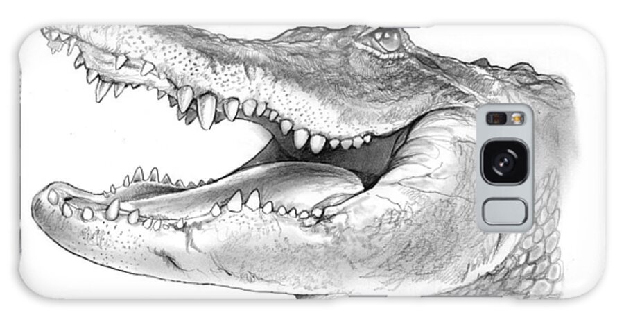 American Alligator Galaxy Case featuring the drawing American Alligator by Greg Joens