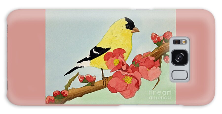 Bird Galaxy Case featuring the painting American Goldfinch by Norma Appleton