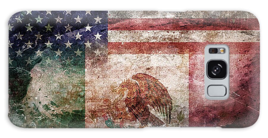 Composite Galaxy Case featuring the digital art American Mexican Tattered Flag by Az Jackson
