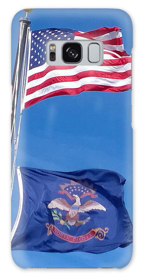 Photograph Galaxy Case featuring the photograph American North Dakota Flags by Delynn Addams