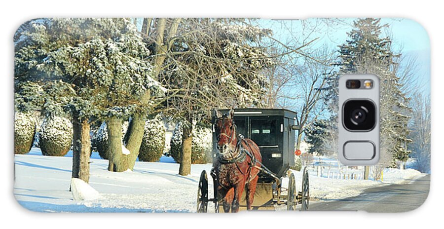 Amish Galaxy S8 Case featuring the photograph Amish Winter by David Arment
