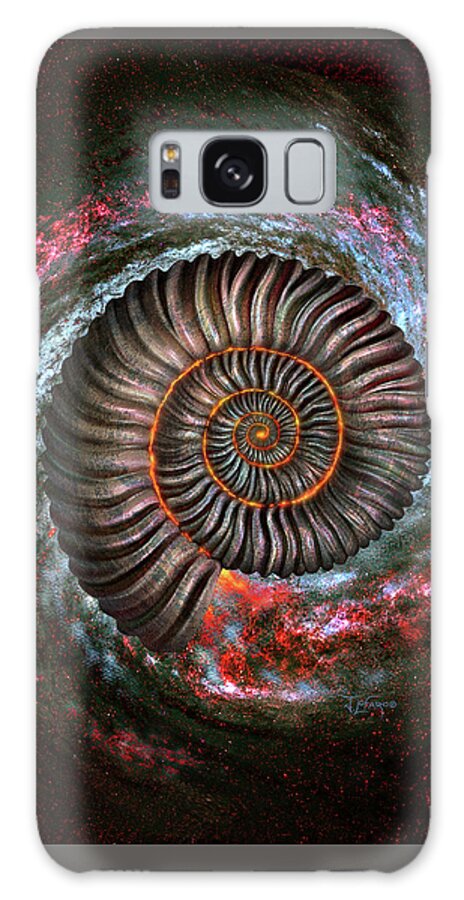 Ammonite Galaxy Case featuring the digital art Ammonite Galaxy by Jerry LoFaro