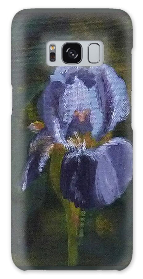  Galaxy Case featuring the painting An Iris in My Garden by Barrie Stark